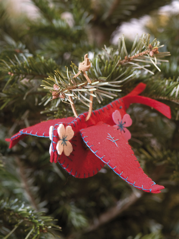 птичка - рождественское украшение для елки