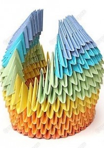 оригами радужный лебедь